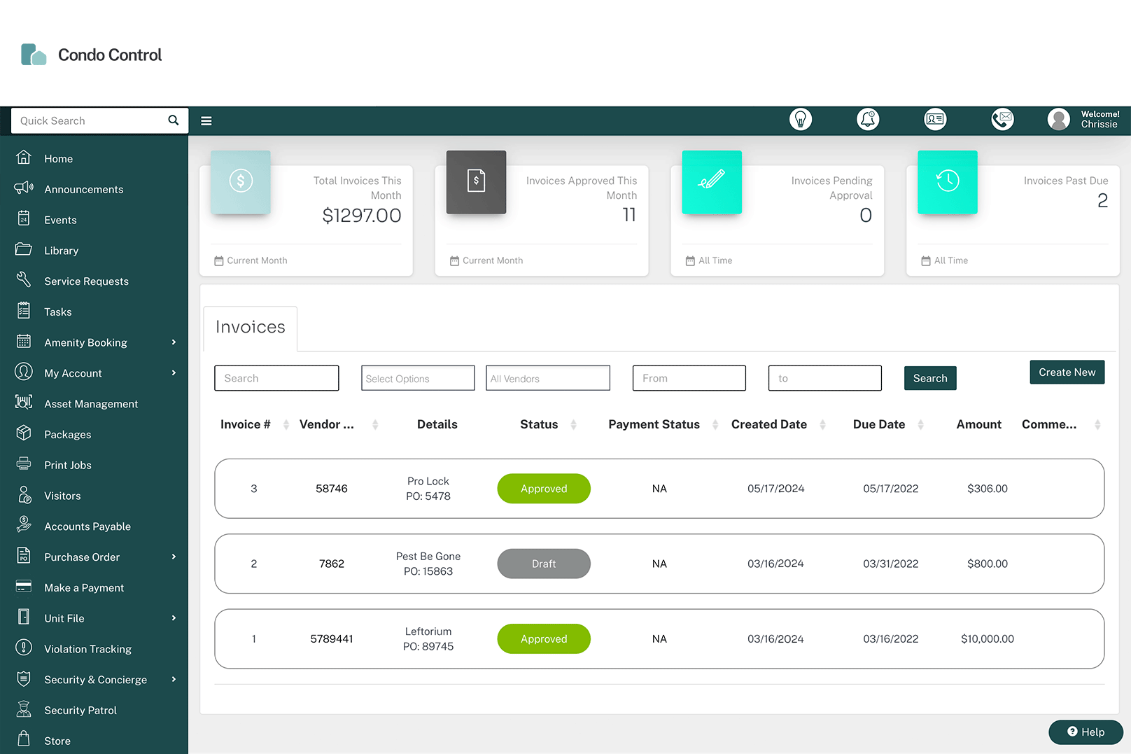 screenshot of Condo Control